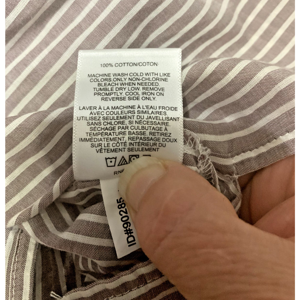 NWT Express Boyfriend Women's Long Sleeve Button Up Striped Embroidered Shirt L - Picture 8 of 8